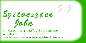 szilveszter joba business card